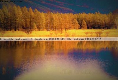 File tranh trang trí phong canh rung cay mua thu 550 (file gốc)