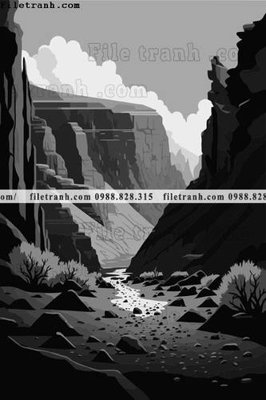 File gốc phong canh truu tuong vector 1516 (in lụa) trang trí tường