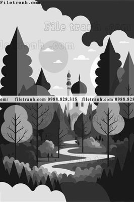 Tải file phong canh truu tuong vector 1534 (gốc) in tranh tráng gương