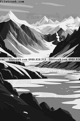 File tranh phong canh truu tuong vector 1537 (bản gốc) in lụa 3D