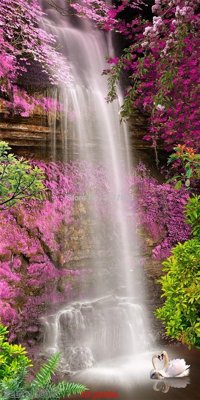 Tải file File phong thủy đứng thác nước PTD366 (gốc) chủ đề hoa sen