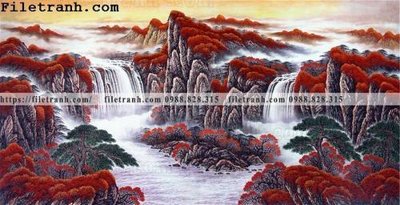 File gốc thuy mac trung quoc mau do 122 (in lụa) hoa văn cổ điển