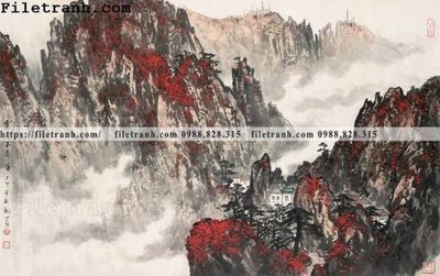 File tranh thuy mac trung quoc mau do 139 (bản gốc) trang trí văn phòng