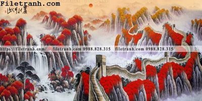 File tranh ảnh gốc thuy mac trung quoc mau do 155 dùng cho in khổ lớn