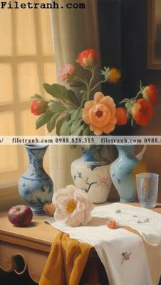 File tranh tinh vat hoa My 104 (bản gốc) in lụa dán tường