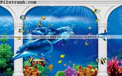 Ảnh gốc tranh 3D the gioi duoi nuoc dai duong 135 (nét căng) in mica