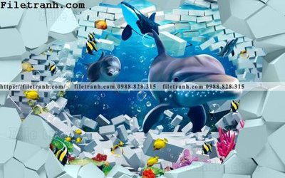 File in ấn cao cấp tranh 3D the gioi duoi nuoc dai duong 138 (file gốc)