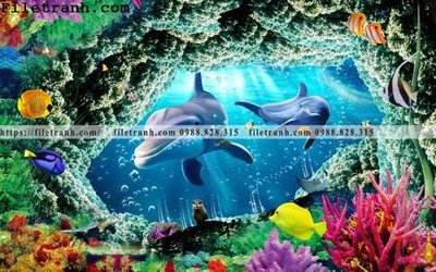 File tranh tranh 3D the gioi duoi nuoc dai duong 153 (bản gốc) in canvas