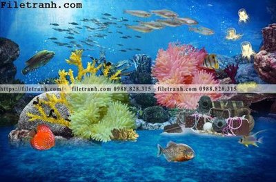 File in trần tranh 3D the gioi duoi nuoc dai duong 168 (bản gốc) phong cảnh