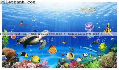 File tranh gốc tranh 3D the gioi duoi nuoc dai duong 171 (bản quyền) file PSD