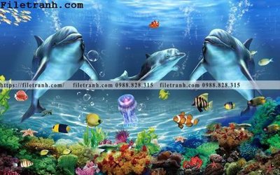 File PSD tranh 3D the gioi duoi nuoc dai duong 173 (gốc) cho designer