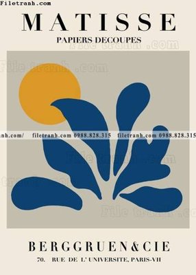 File ảnh tranh Klein Phap xanh 519 (gốc) cho trang trí nội thất