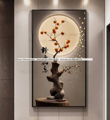 File gốc tranh binh hoa va cay mat trang toi gian 502 (trang trí) cho phòng khách
