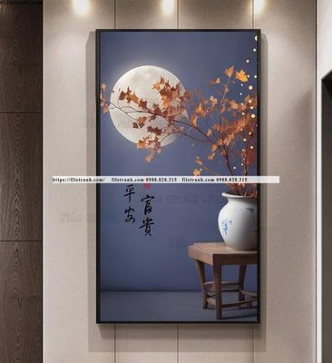 Tải file tranh binh hoa va cay mat trang toi gian 513 (gốc) chủ đề phong thủy