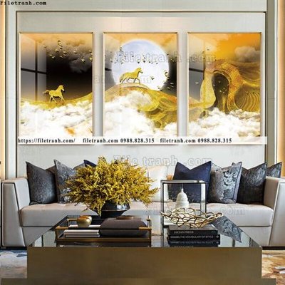 File gốc tranh bo 3 tam pha le guong 544 (in lụa) cao cấp