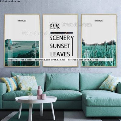 File tranh tranh bo 3 tam pha le guong 548 (bản gốc) treo quán cafe