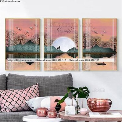 File PSD tranh bo 3 tam pha le guong 558 (gốc) tách lớp chi tiết