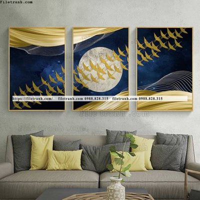 File in lụa tranh bo 3 tam pha le guong 568 (tân cổ điển) tranh bo 3 tam pha le guong 568