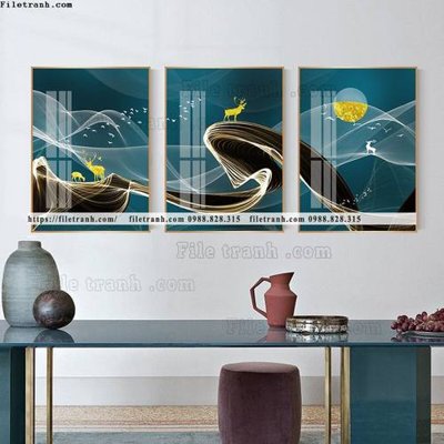 File gốc tranh bo 3 tam pha le guong 571 (phong cách) tối giản