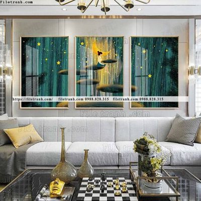 File tranh tranh bo 3 tam pha le guong 627 (bản gốc) in lụa 3D