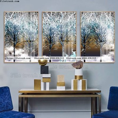 File tranh PSD tranh bo 3 tam pha le guong 633 chất lượng cao