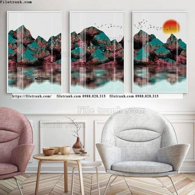 Chi tiết file ảnh tranh bo 3 tam pha le guong 659 sắc nét