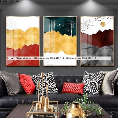 File in lụa tranh bo 3 tam pha le guong 703 (hoa văn) tranh bo 3 tam pha le guong 703