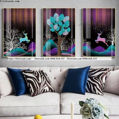 File gốc tranh bo 3 tam pha le guong 738 (trang trí) phòng trẻ em