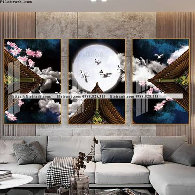 File tranh tranh bo 3 tam pha le guong 746 (gốc) chủ đề thiên nhiên