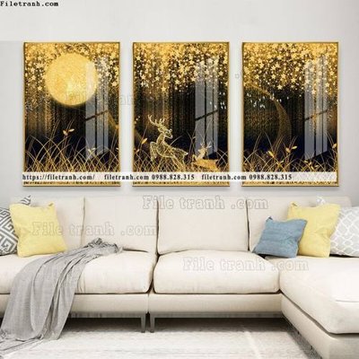 File ảnh tranh bo 3 tam pha le guong 767 (gốc) in poster