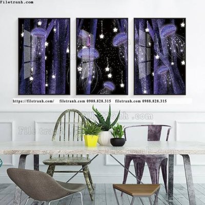 Tải file tranh bo 3 tam pha le guong 790 (PSD) cho in tranh kính