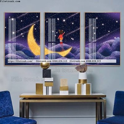 File ảnh tranh bo 3 tam pha le guong 794 (gốc) in biển hiệu