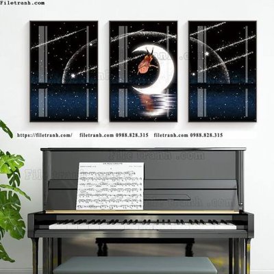 File in lụa tranh bo 3 tam pha le guong 799 (hoa văn) tranh bo 3 tam pha le guong 799