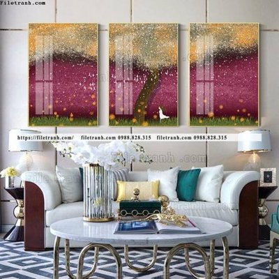 File gốc tranh bo 3 tam pha le guong 835 (in lụa) tranh phong thủy