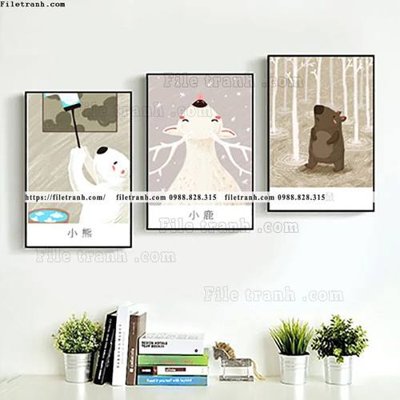 File tranh gốc tranh bo 3 tranh hoat hinh tre em ngho nghinh 503 (bản quyền) Filetranh.com