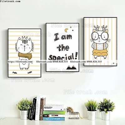 File tranh tranh bo 3 tranh hoat hinh tre em ngho nghinh 504 (ảnh gốc) không bị mờ