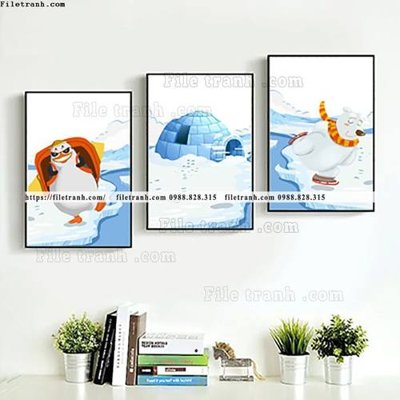 File gốc tranh bo 3 tranh hoat hinh tre em ngho nghinh 505 (cho in UV) siêu nét