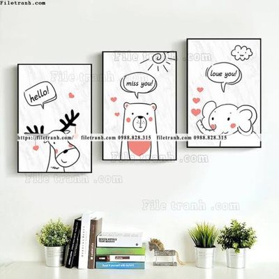 File in trần tranh bo 3 tranh hoat hinh tre em ngho nghinh 516 (file gốc) hoa văn 3D