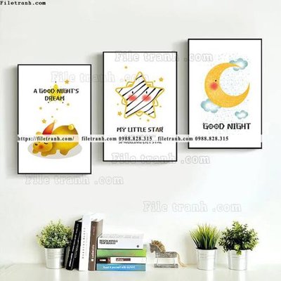 File tranh tranh bo 3 tranh hoat hinh tre em ngho nghinh 551 (ảnh gốc) in trần 3D