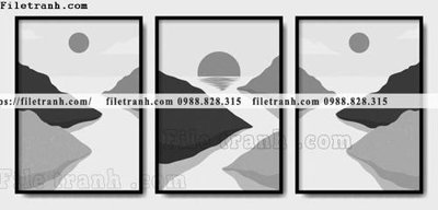 File in trần tranh bo toi gian hien dai in canvas khach san 185 (bản gốc) đại dương