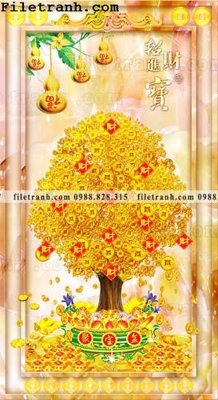 File PSD tranh cay tien hoa mai tai loc 161 (gốc) tách lớp chi tiết