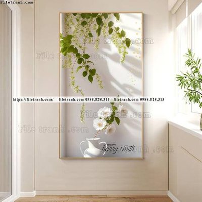 File in lụa tranh cay xanh tuoi va co day leo 516 (phong cảnh) tranh cay xanh tuoi va co day leo 516