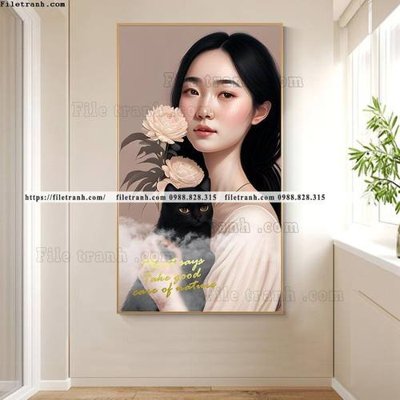 File in trần tranh chan dung co gai truu tuong 502 (bản gốc) hoa văn