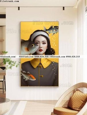 File tranh in trần tranh chan dung co gai truu tuong 510 (ảnh gốc siêu nét)