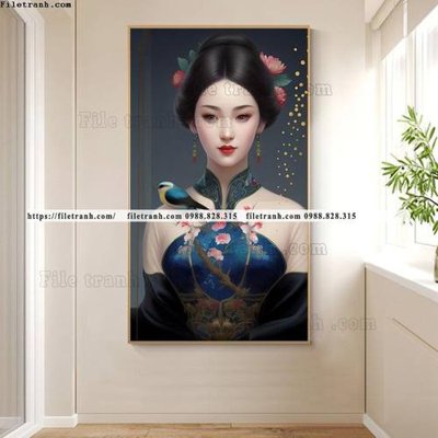 File gốc tranh chan dung co gai truu tuong 522 (cho in ấn) từ Filetranh.com