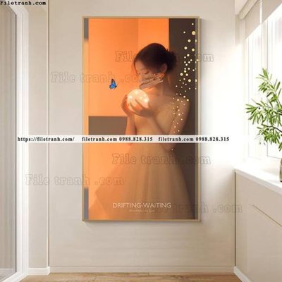 File in trần tranh chan dung co gai truu tuong 525 (bản gốc 3D) sống động