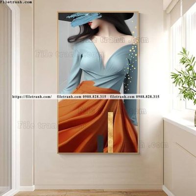 File ảnh tranh chan dung co gai truu tuong 529 (gốc) in quảng cáo ngoài trời