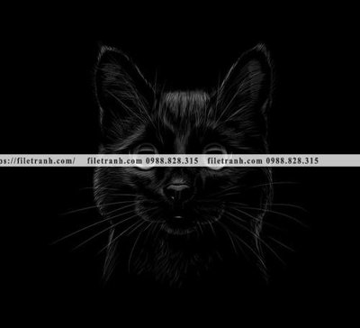 File gốc tranh chan dung dong vat den trang 1501 (in 3D) cho trang trí