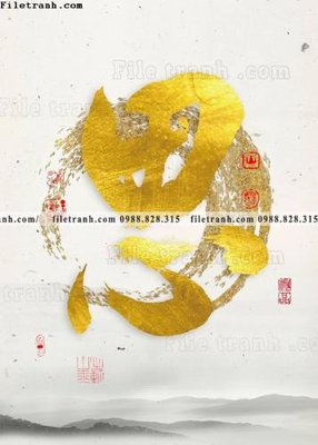 File ảnh tranh chu thu phap trung quoc409 (gốc) in PP, decal