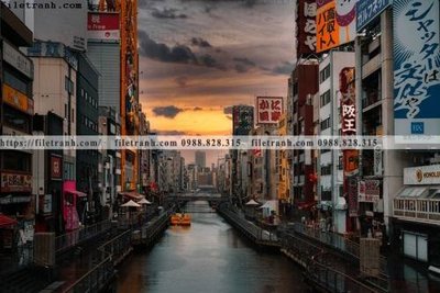 File tranh tranh chup anh thanh pho dang ngang 377 (bản gốc) treo phòng ăn